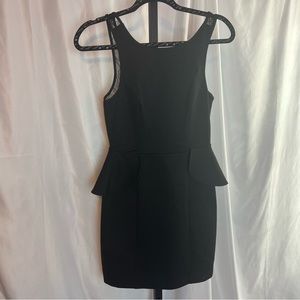 BCBGeneration Black Dress Lace Detailing, size 4 NWT